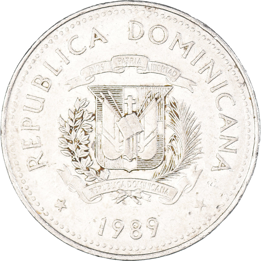 Münze, Dominican Republic, 1/2 Peso, 1989