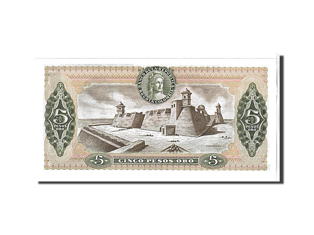 Banknote, Colombia, 5 Pesos Oro, 1980, KM:406f, UNC(65-70)