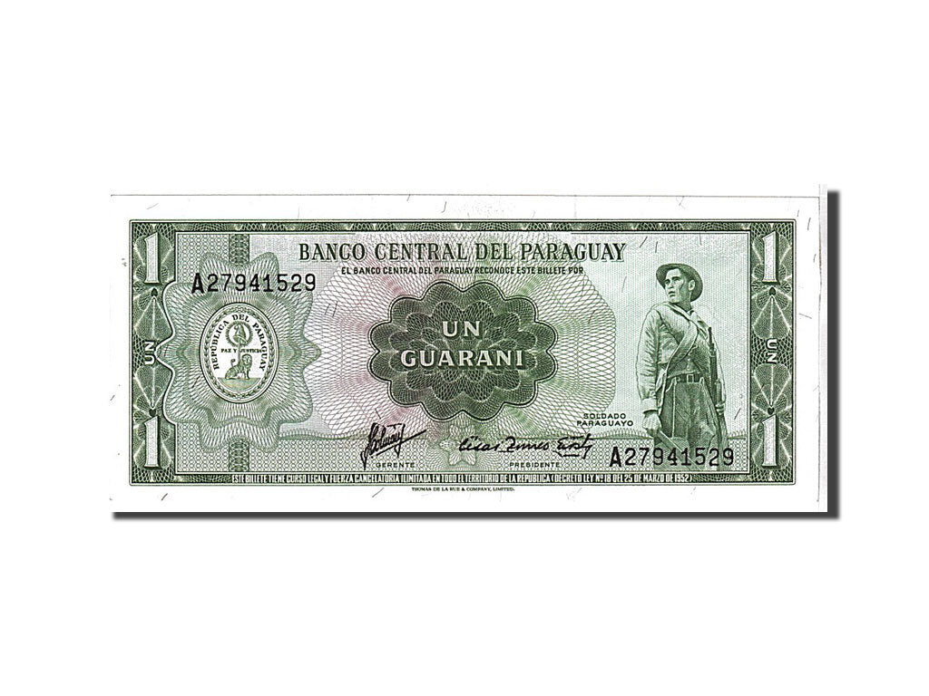 Billete, 1 Guarani, 1952, Paraguay, KM:192, UNC