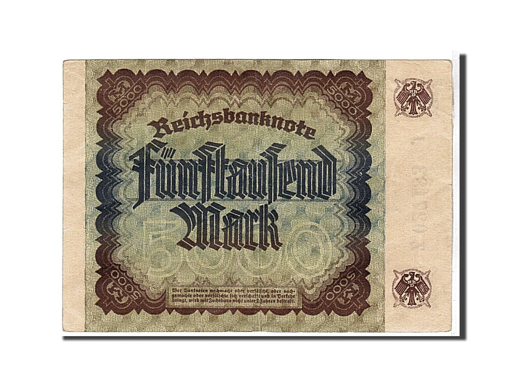 Geldschein, Deutschland, 5000 Mark, 1922, KM:81d, VZ+