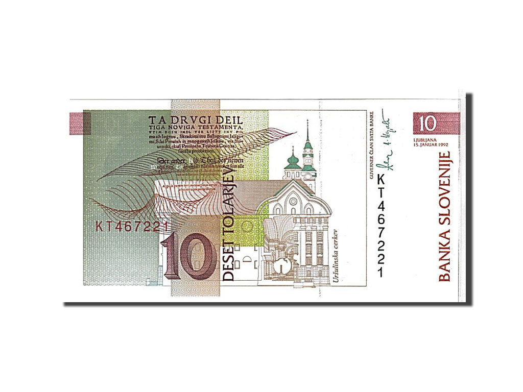 Billet, Slovénie, 10 Tolarjev, 1992, KM:11a, NEUF