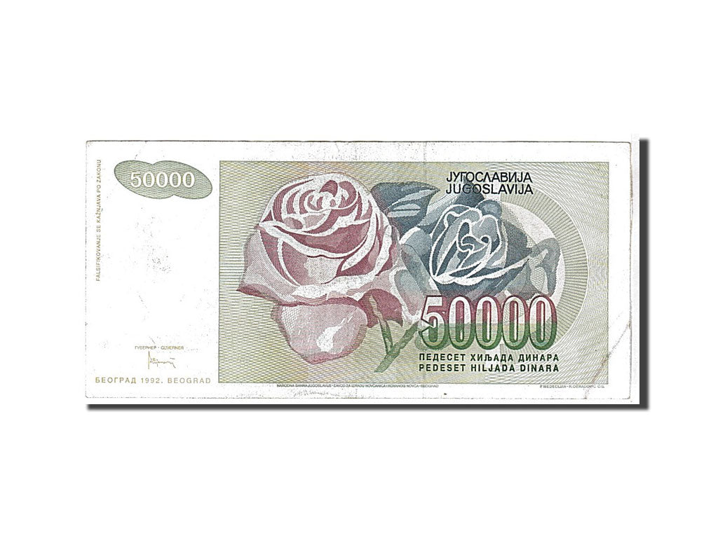 Banconote, Iugoslavia, 50,000 Dinara, 1992, KM:117, BB