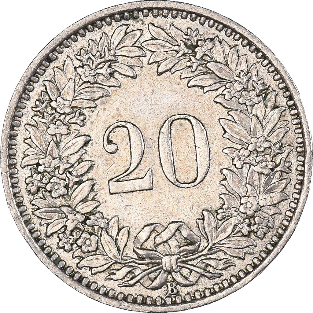 Coin, Switzerland, 20 Rappen, 1957