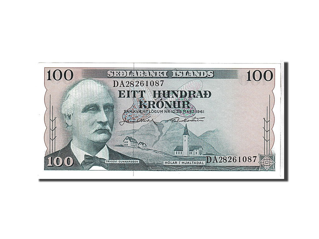 Geldschein, Iceland, 100 Kronur, 1961, KM:44a, UNZ