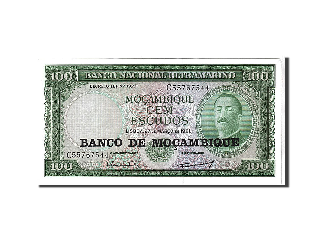 Banknote, Mozambique, 100 Escudos, 1961, KM:109a, UNC(65-70)