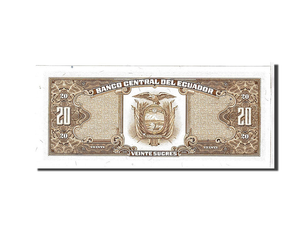 Billet, Équateur, 20 Sucres, 1988, KM:121Aa, NEUF