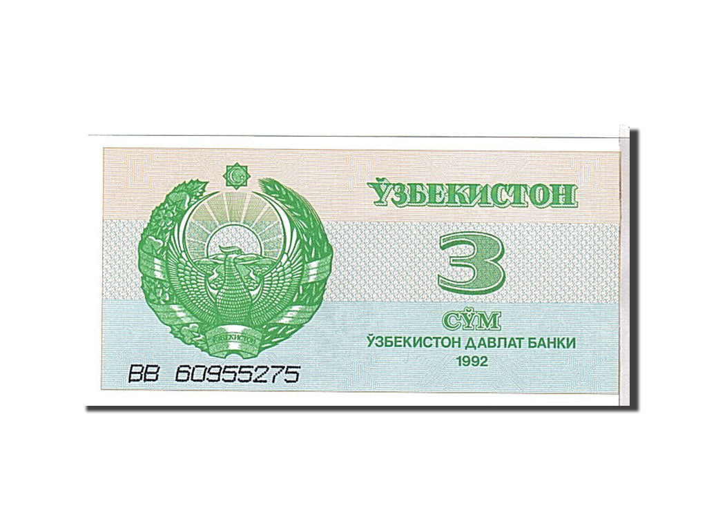 Billet, Uzbekistan, 3 Sum, 1992, NEUF