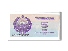 Billet, Uzbekistan, 5 Sum, 1992, NEUF