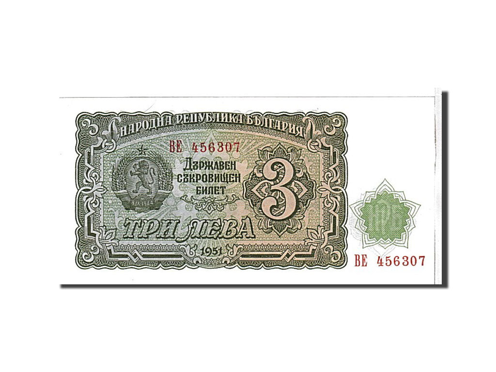 Billet, Bulgarie, 3 Leva, 1951, KM:81a, NEUF