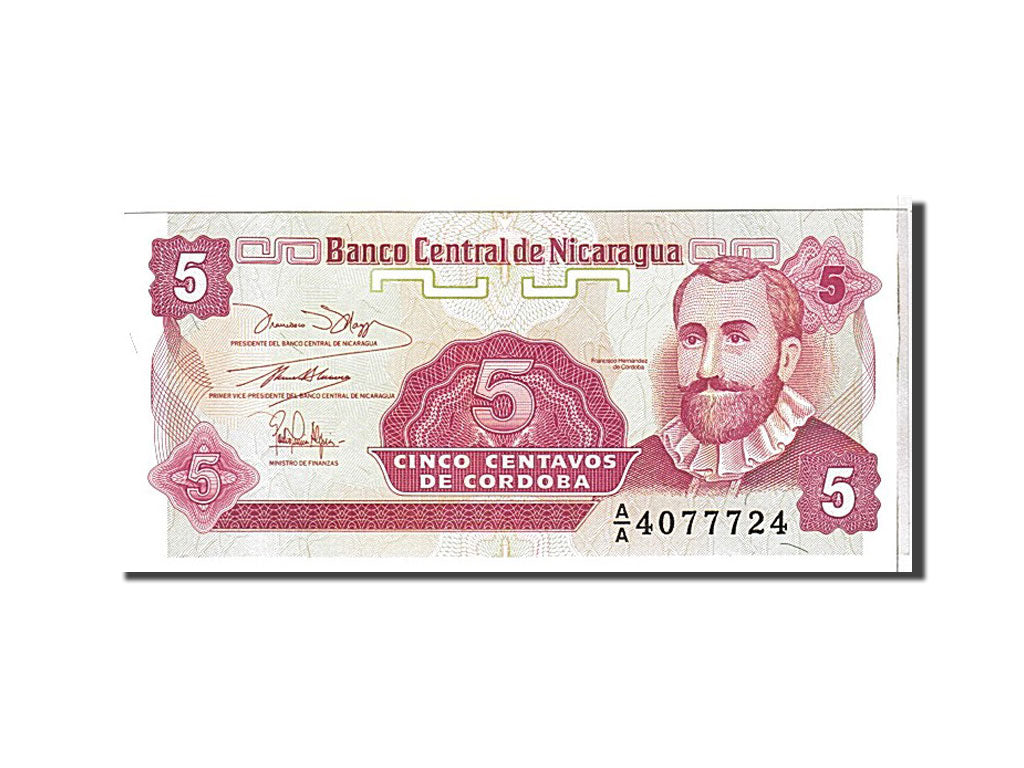 Billet, Nicaragua, 5 Centavos, 1991, NEUF
