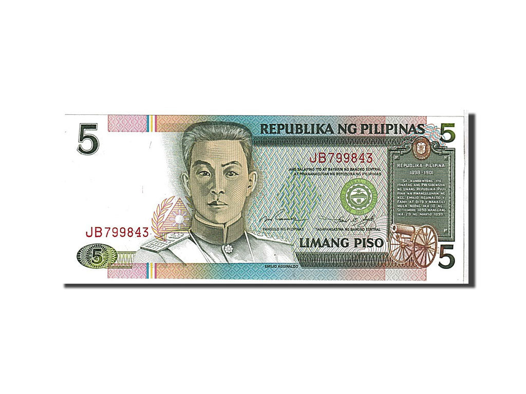 Billet, Philippines, 5 Piso, 1995, KM:180, NEUF