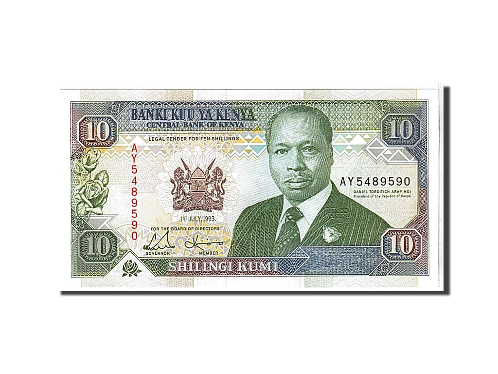 Billet, Kenya, 10 Shillings, 1993, NEUF