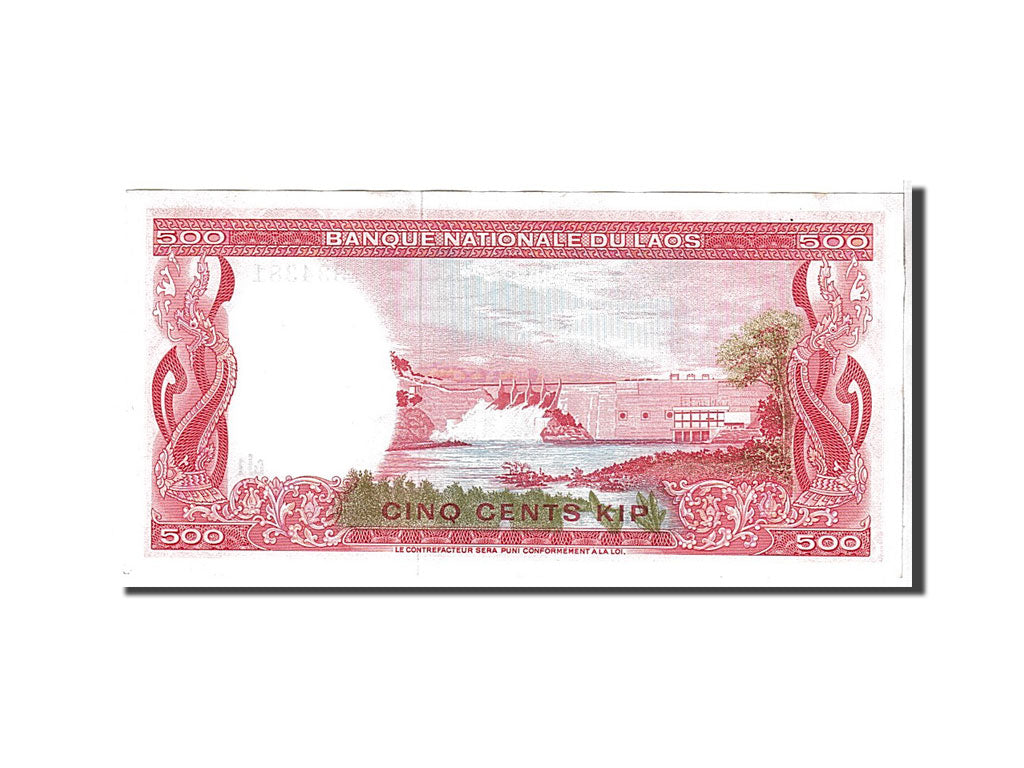 Biljet, Laos, 500 Kip, 1974, NIEUW