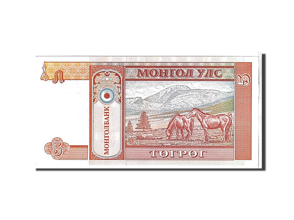 Billet, Mongolie, 5 Tugrik, 1993, NEUF