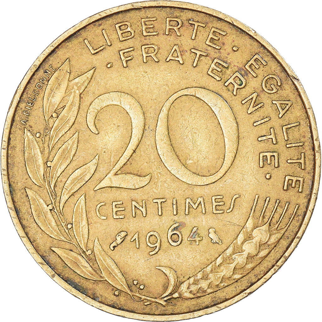 Monnaie, France, 20 Centimes, 1964