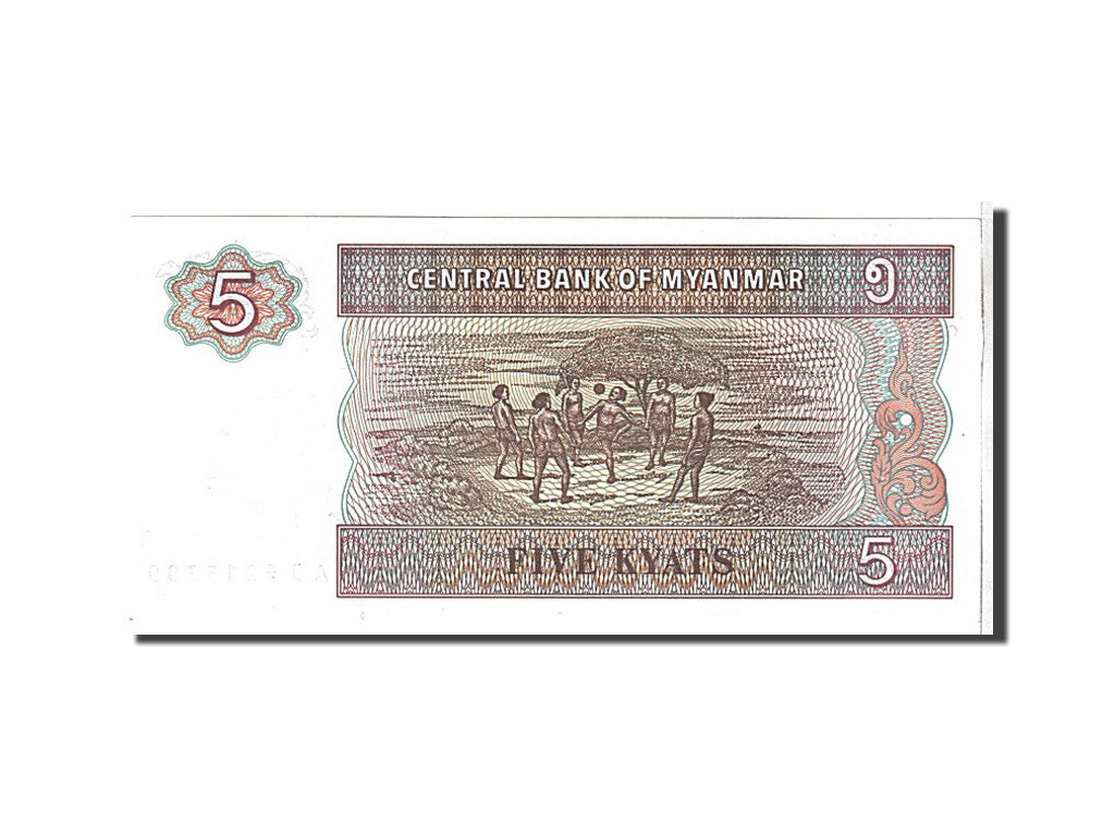 Banknote, Myanmar, 5 Kyats, 1997, UNC(65-70)