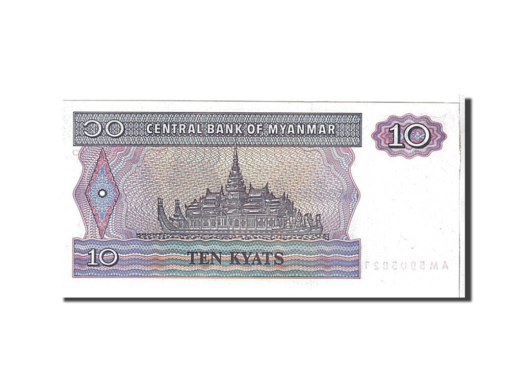 Billet, Myanmar, 10 Kyats, 1997, NEUF
