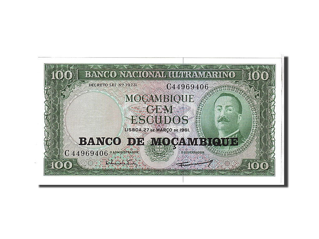 Banknote, Mozambique, 100 Escudos, 1961, KM:117a, UNC(65-70)