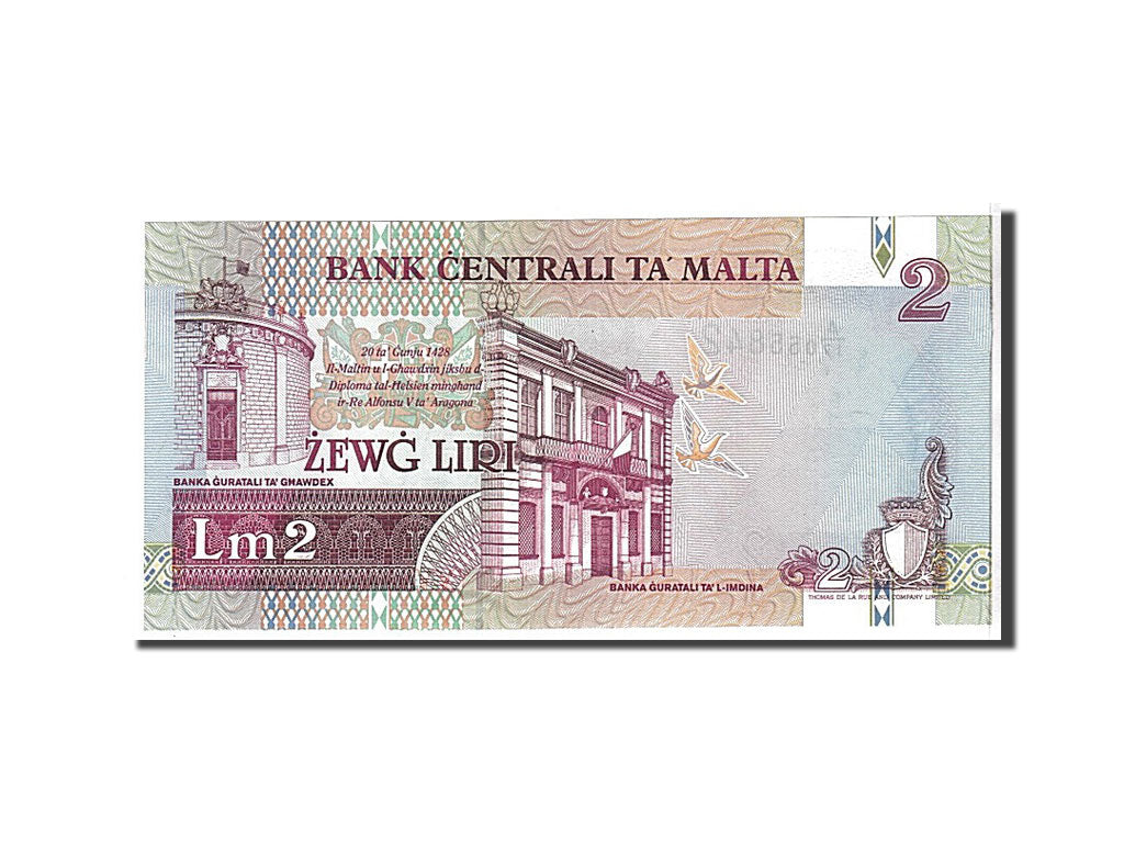 Billete, 2 Liri, 1994, Malta, UNC