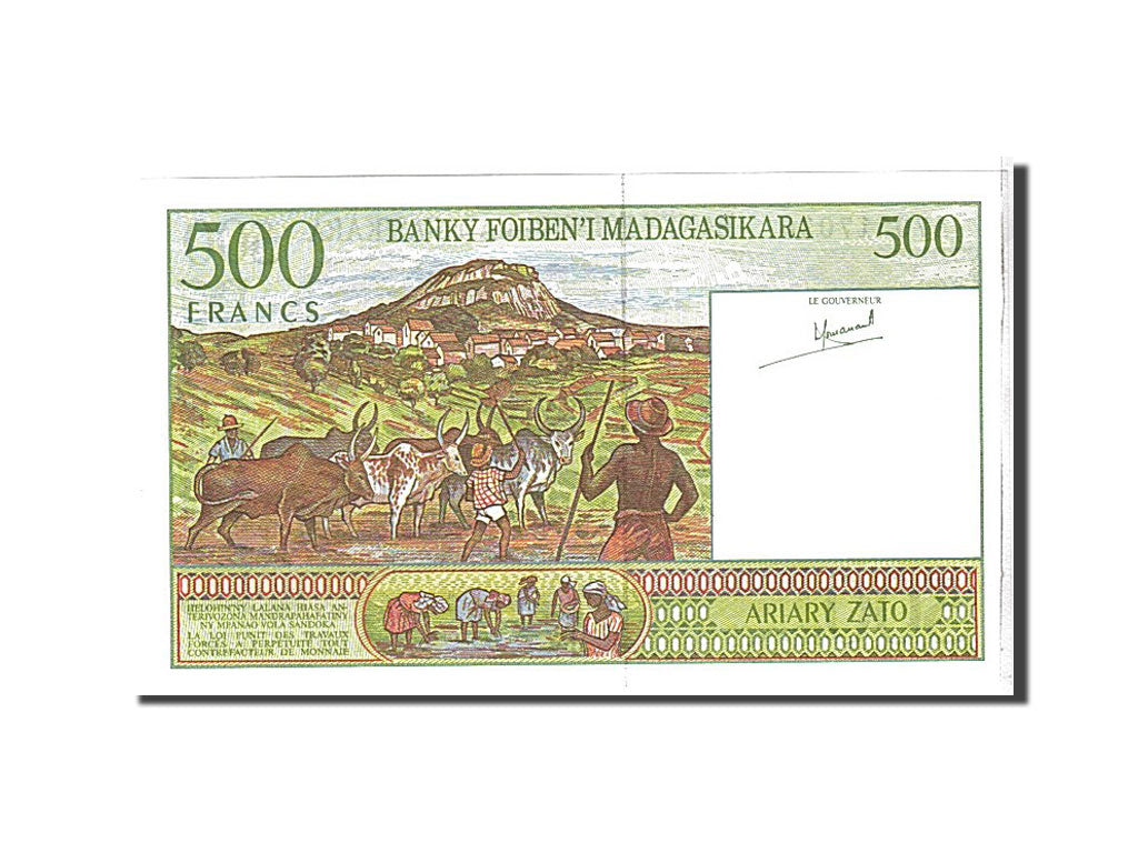 Banknote, Madagascar, 500 Francs = 100 Ariary, 1994, KM:75a, UNC(65-70)