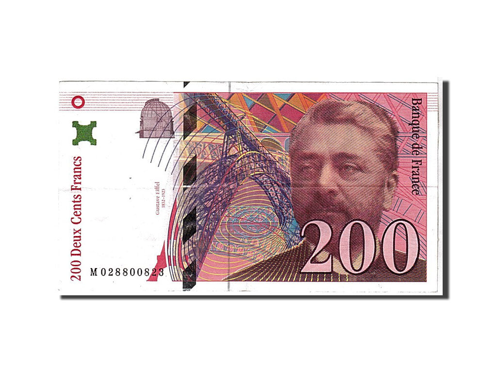 France, 200 Francs, Eiffel, M, TTB