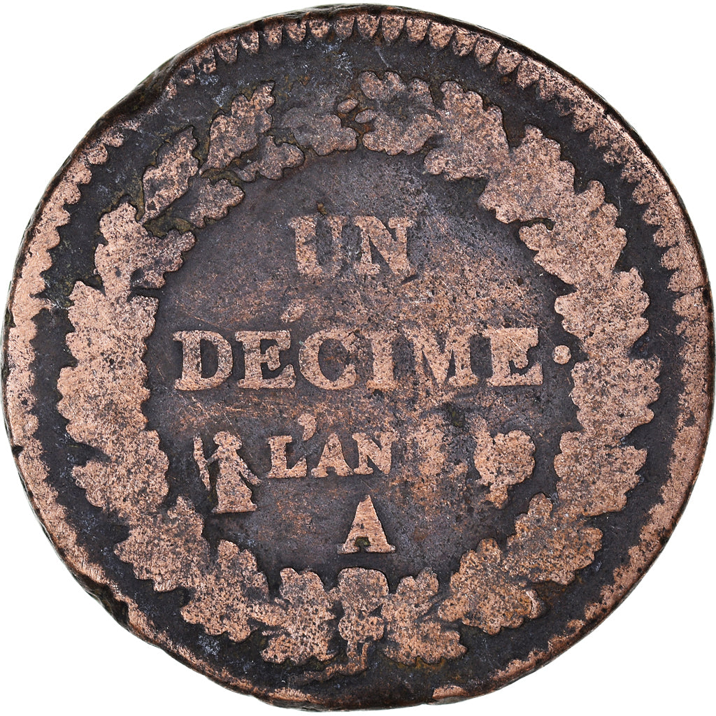 Coin, France, Decime, Undated