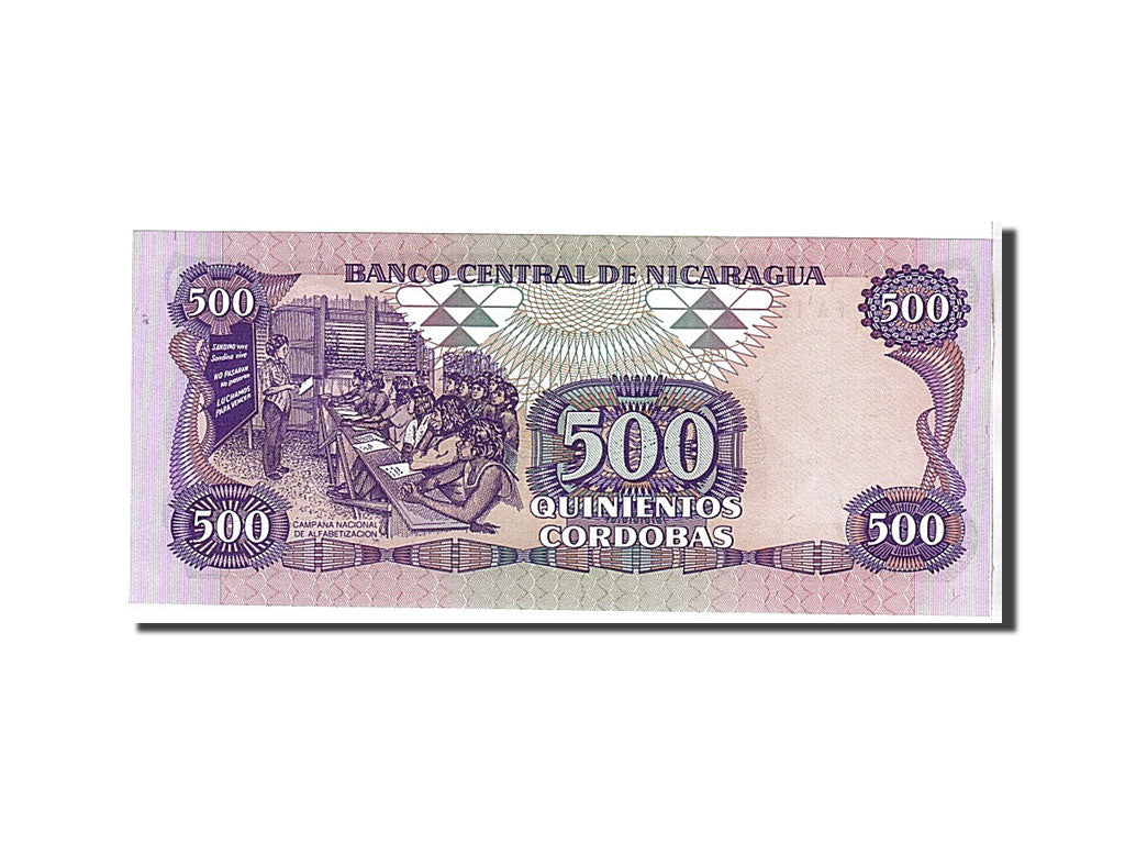 Banknote, Nicaragua, 500 Cordobas, 1985, KM:155, UNC(65-70)