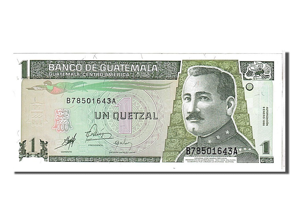Banknote, Guatemala, 1 Quetzal, 1998, KM:99, UNC(65-70)