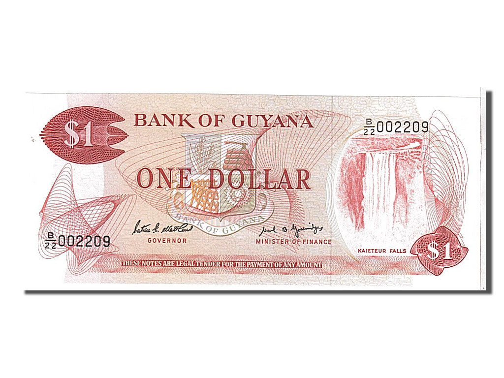Billet, Guyana, 1 Dollar, 1989, NEUF