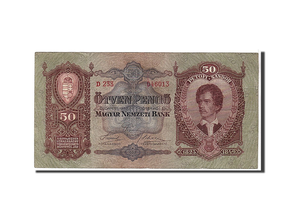 Billete, 50 Pengö, 1932, Hungría, KM:99, MBC