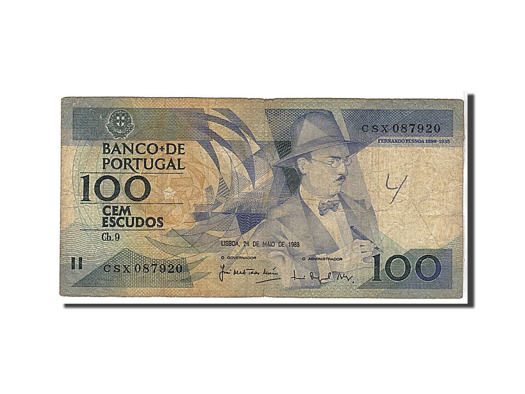 Banknote, Portugal, 100 Escudos, 1988, KM:179e, VF(20-25)