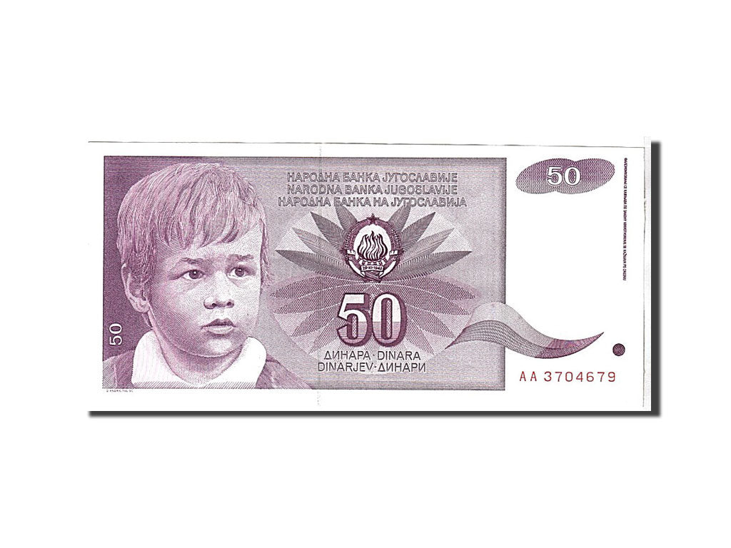Billete, 50 Dinara, 1990, Yugoslavia, MBC+