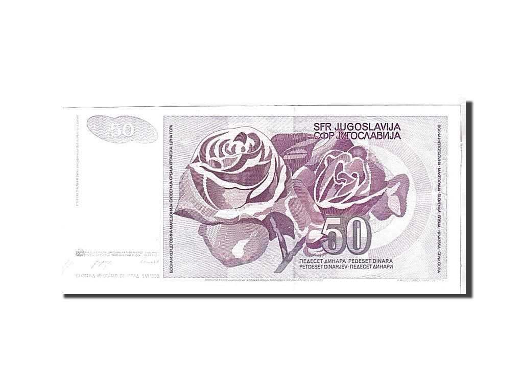 Billete, 50 Dinara, 1990, Yugoslavia, MBC+