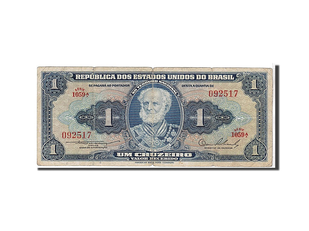 Banknote, Brazil, 1 Cruzeiro, 1954, VF(20-25)