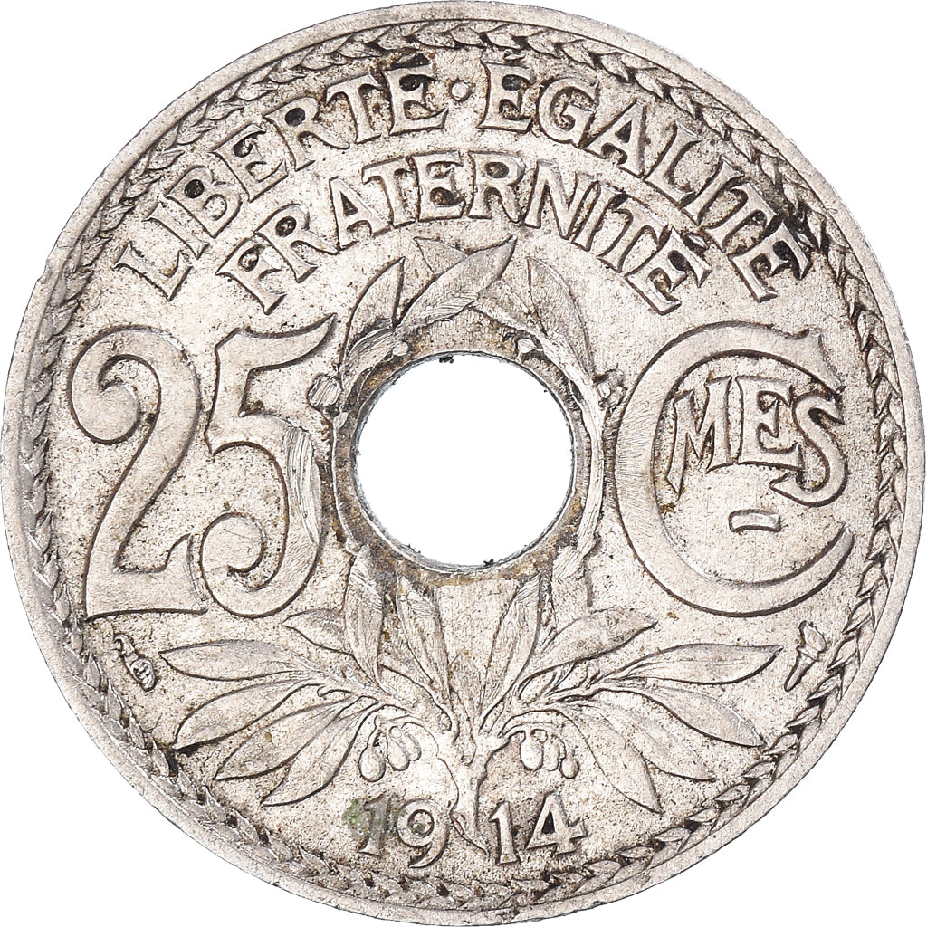 Coin, France, 25 Centimes, 1914
