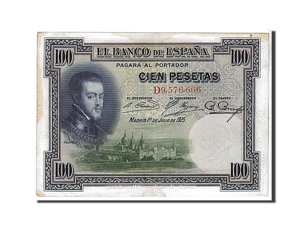 Billet, Espagne, 100 Pesetas, 1925, KM:69s, TTB