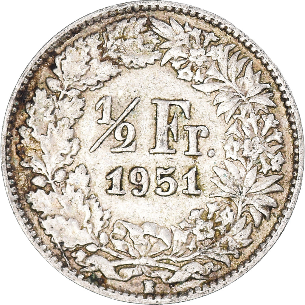 Moneda, Suiza, 1/2 Franc, 1951