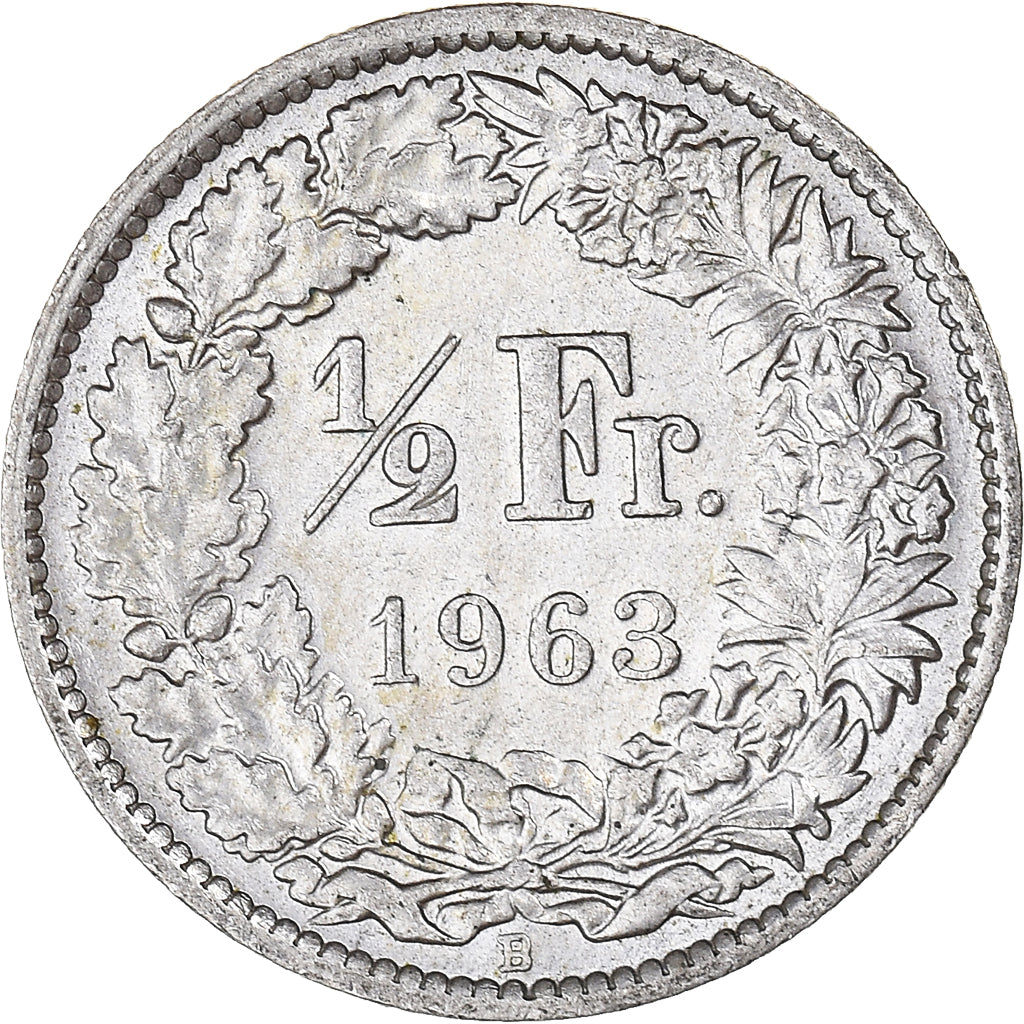 Munten, Zwitserland, 1/2 Franc, 1963