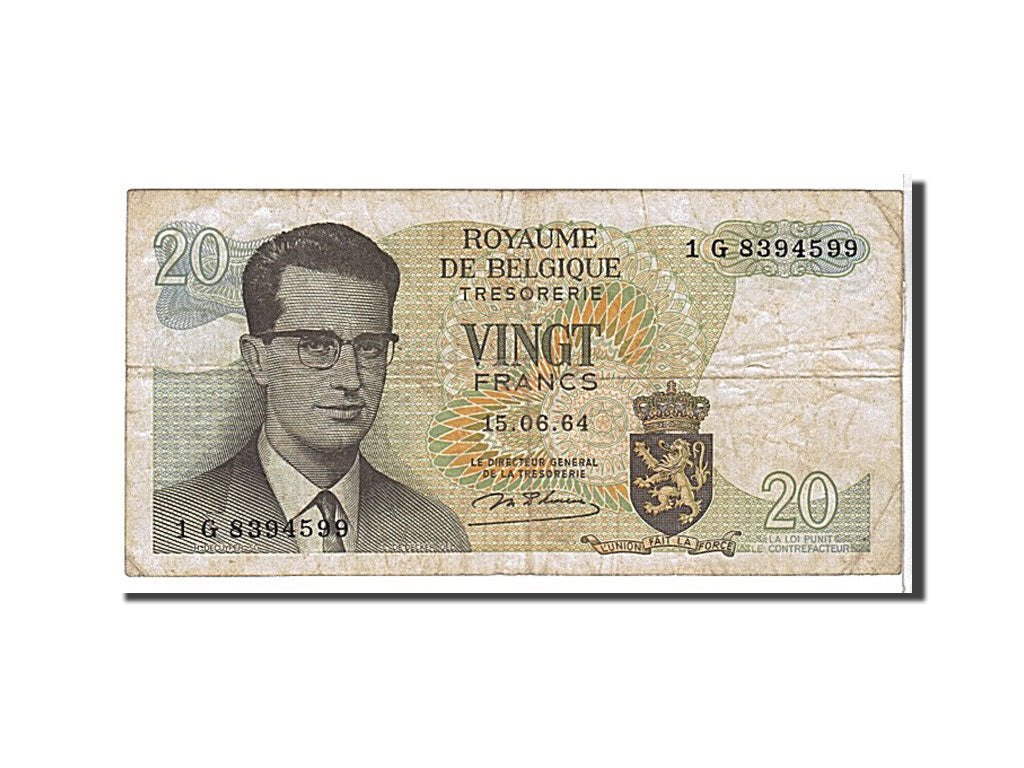 Billet, Belgique, 20 Francs, 1964, TTB