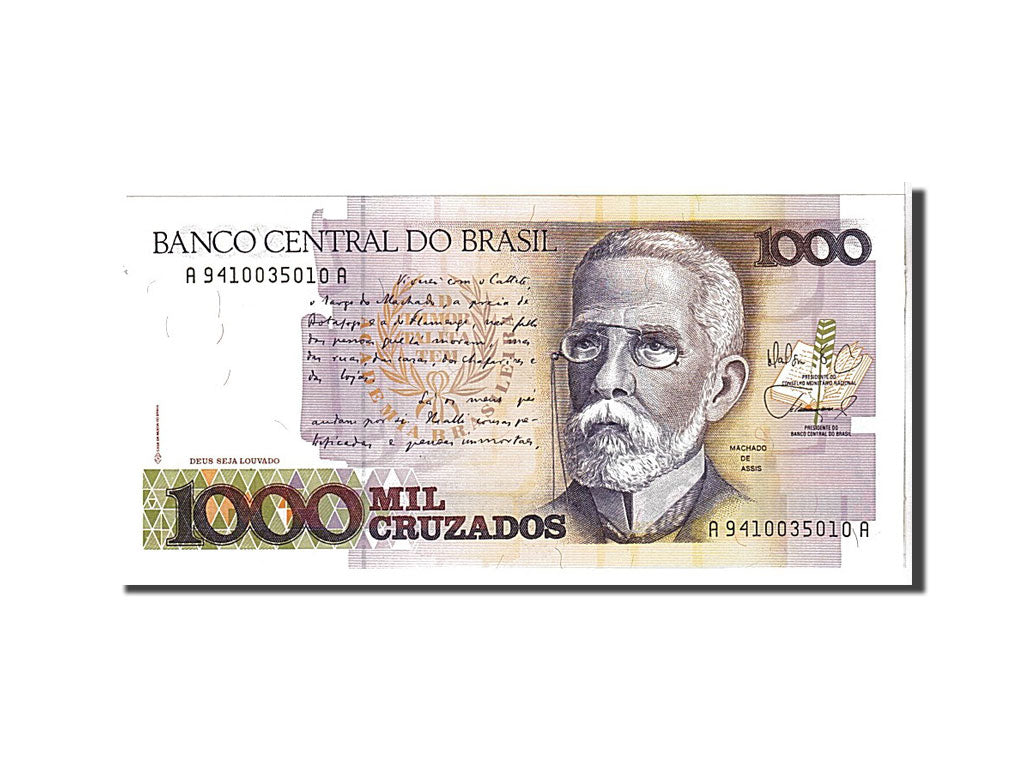 Banknote, Brazil, 1000 Cruzados, 1988, KM:213b, UNC(65-70)