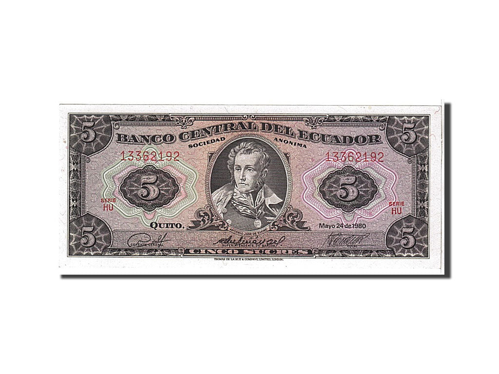 Billet, Équateur, 5 Sucres, 1980, KM:113c, NEUF