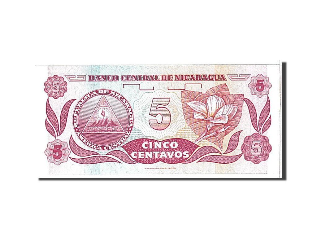 Billet, Nicaragua, 5 Centavos, 1991, NEUF
