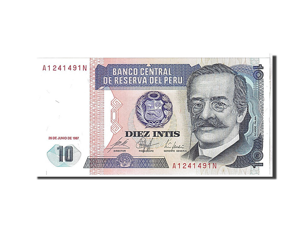 Billet, Pérou, 10 Intis, 1987, KM:129, NEUF