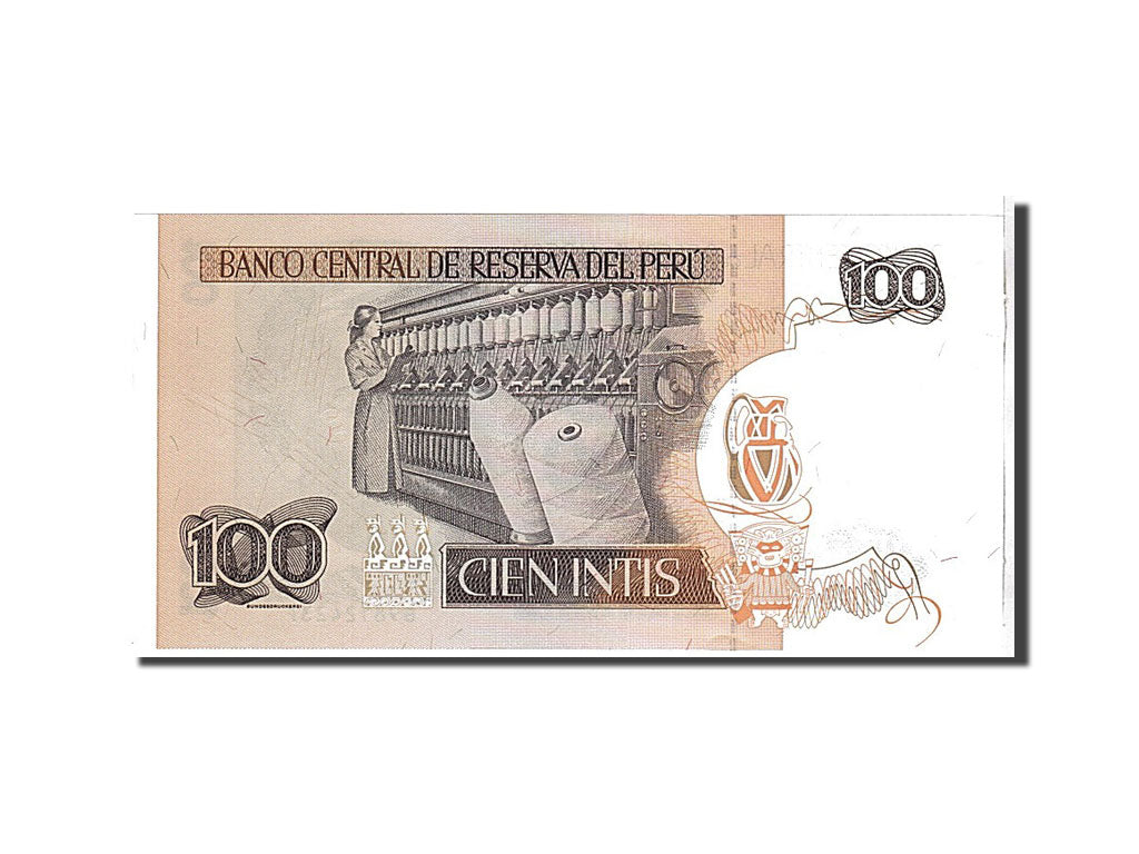Billet, Pérou, 100 Intis, 1987, KM:133, NEUF