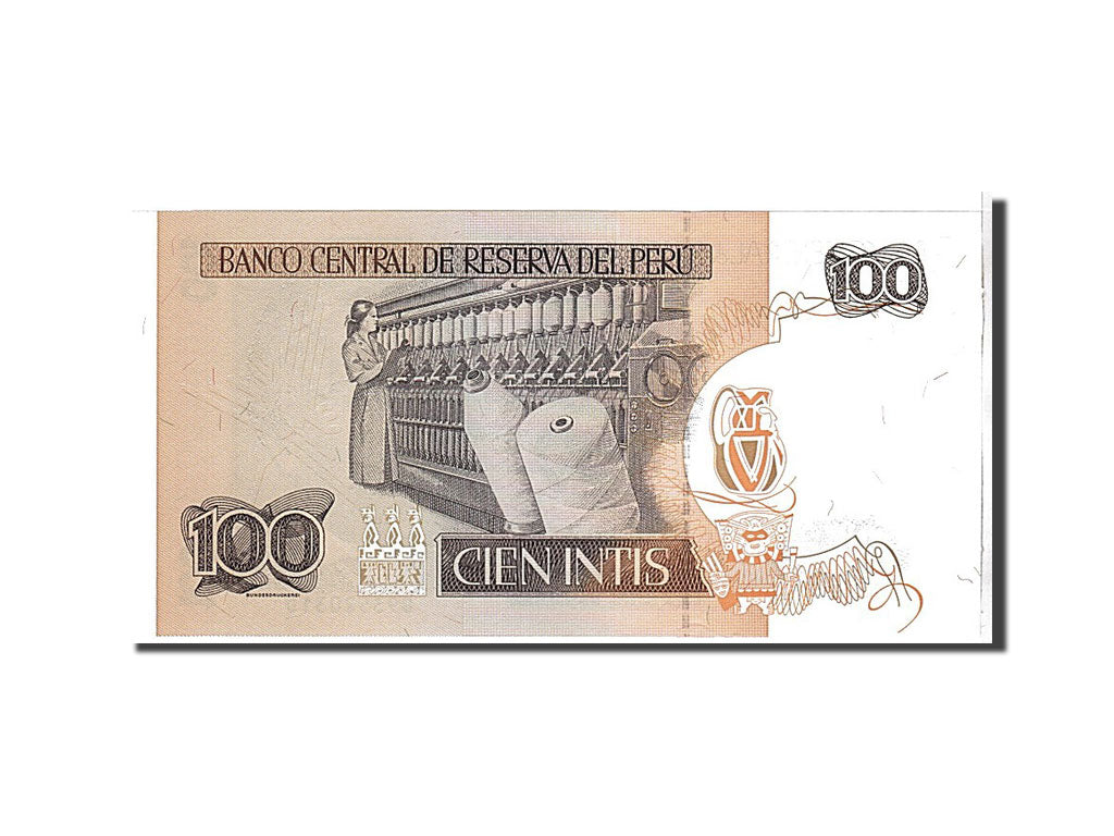 Billet, Pérou, 100 Intis, 1987, KM:133, NEUF