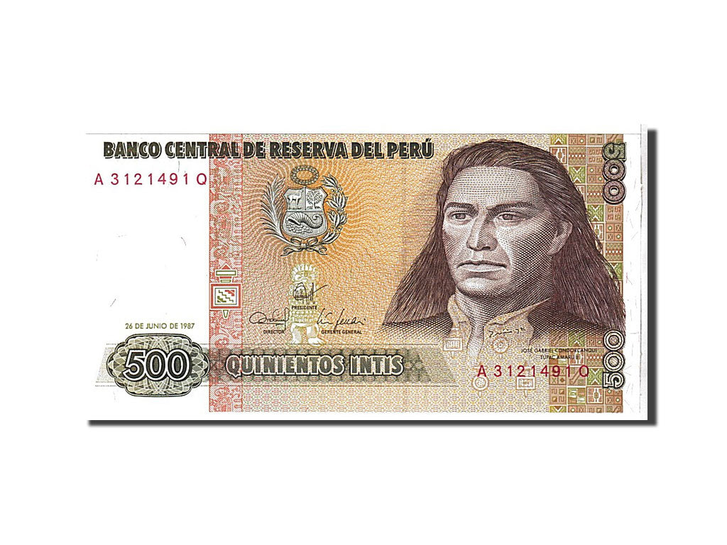 Billet, Pérou, 500 Intis, 1987, KM:134b, NEUF