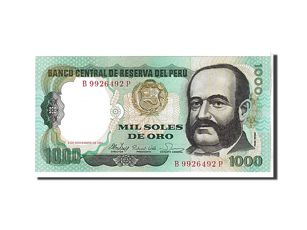 Billet, Pérou, 1000 Soles De Oro, 1981, KM:122a, NEUF
