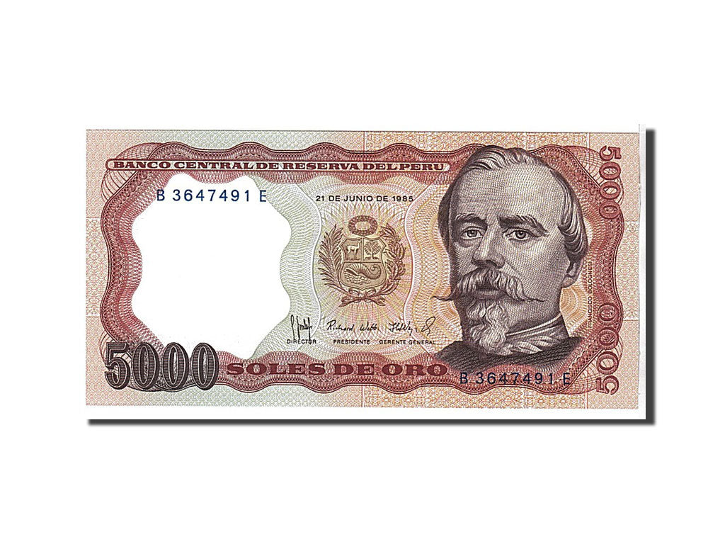 Billet, Pérou, 5000 Soles De Oro, 1985, KM:117c, NEUF