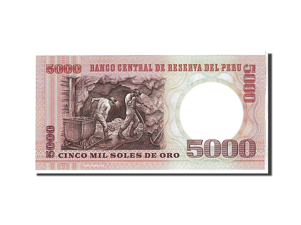 Billet, Pérou, 5000 Soles De Oro, 1985, KM:117c, NEUF