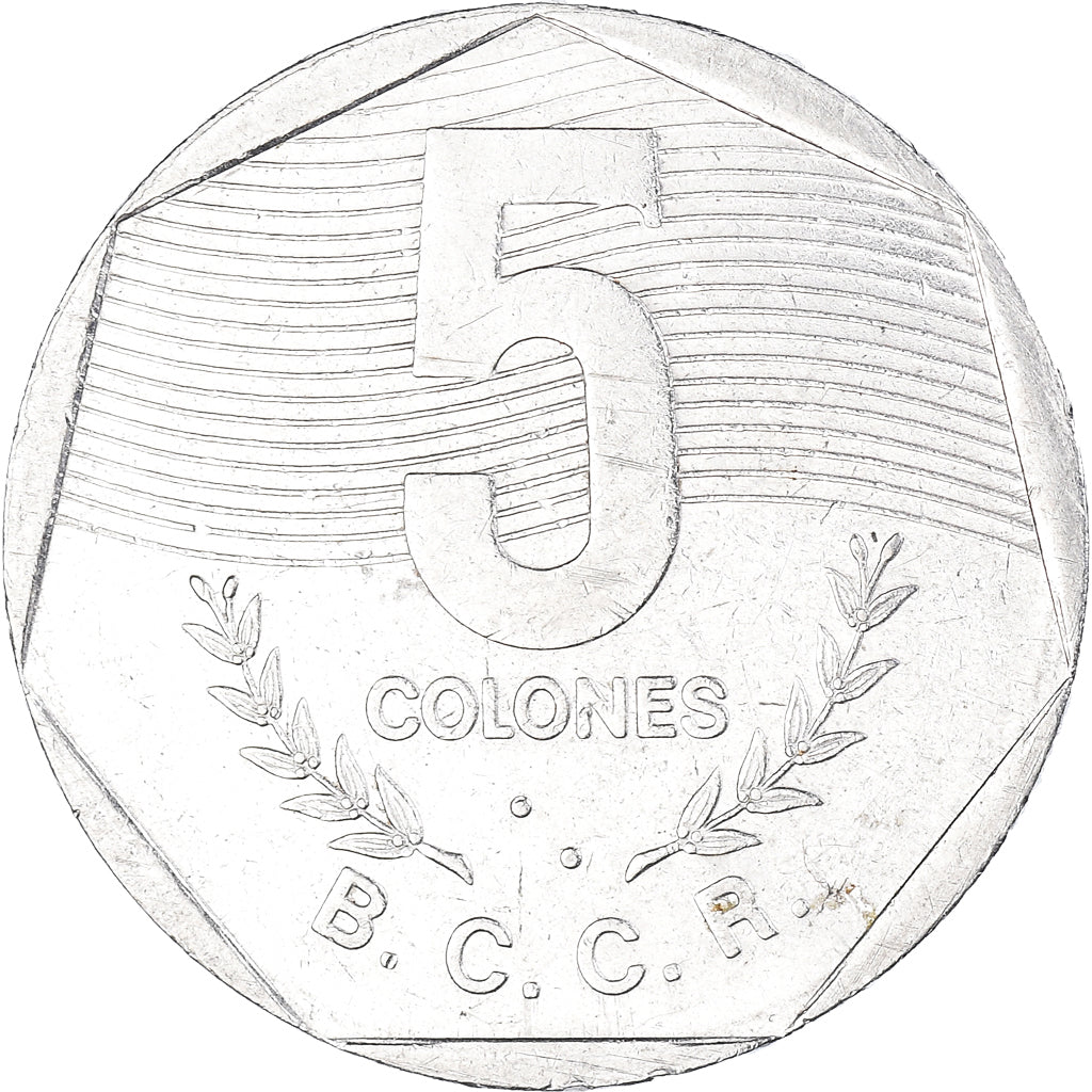 Münze, Costa Rica, 5 Colones, 1989